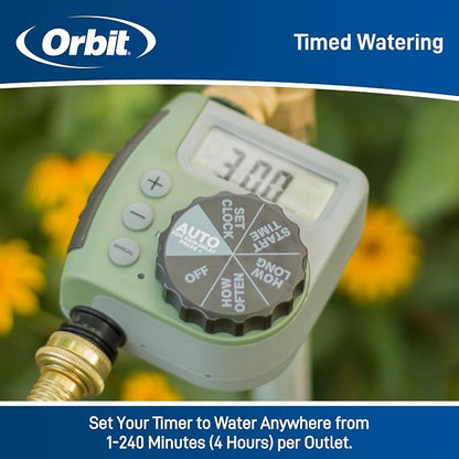 Orbit One Outlet Single-Dial Hose Faucet Timer - Easy Programmable - for Garden Watering System - LCD Hose Timer with Adjustable Watering Schedule - 62056, (Pack of 5)