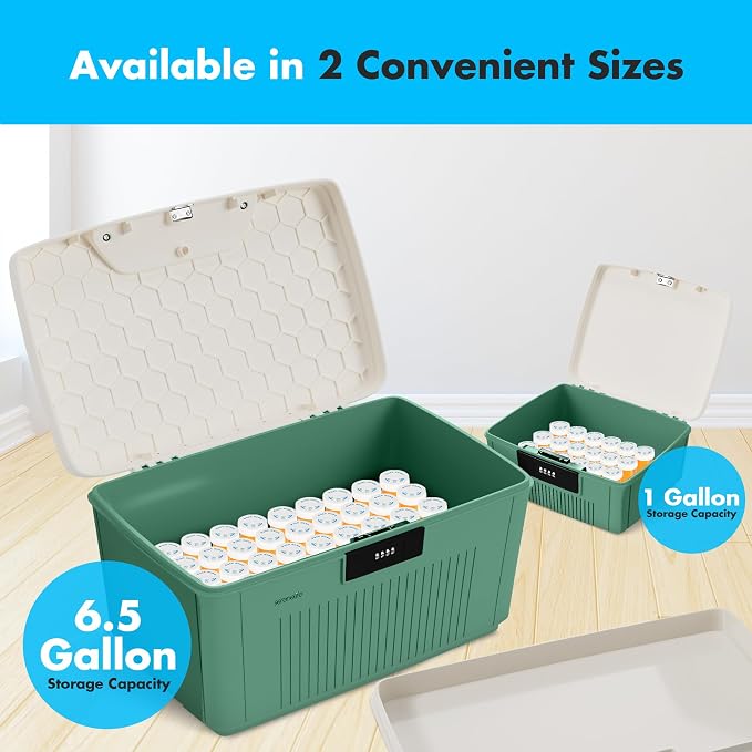 SereneLife Secure Storage Bin with Combination Lock, 8.5-Gallon Heavy-Duty Lockable Container, Green