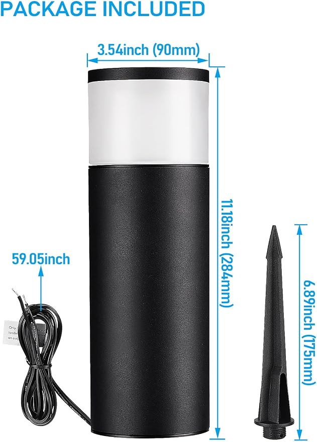 LEONLITE 4-Pack Low Voltage Bollard Pathway Lights, 5W 400LM, 3000K | 12V-24V AC/DC, IP65 Waterproof, Cast Aluminum, Warm White, LED Landscape Lighting for Walkway Yard Garden