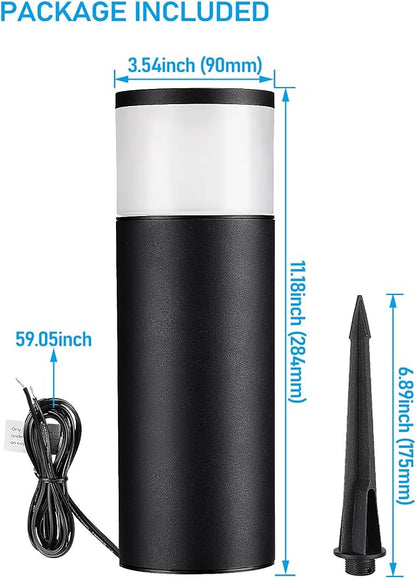 LEONLITE 4-Pack Low Voltage Bollard Pathway Lights, 5W 400LM, 3000K | 12V-24V AC/DC, IP65 Waterproof, Cast Aluminum, Warm White, LED Landscape Lighting for Walkway Yard Garden