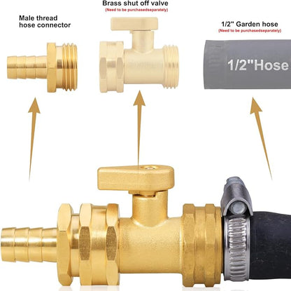 SIGURANTA Garden Hose Repair Connector with Clamps Hose End Repair Kit, 1/2"Barb Garden Hose Fittings Male and Female brass garden hose ends (1/2"Barb-4 Set)
