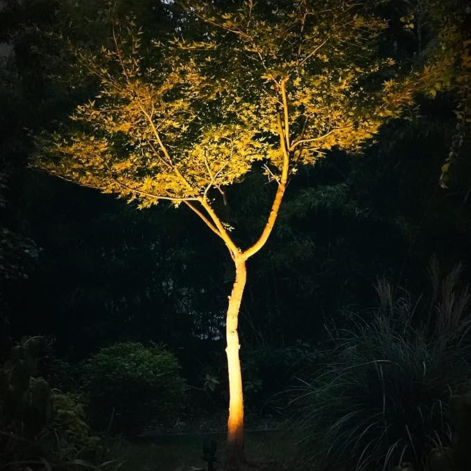 VENUS MANUFACTURING Low Voltage Landscape Spotlights - 50W Halogen High Power Outdoor Tree Lights, 12V Waterproof Metal Spot Light Kits, 3000K Warm Replaceable MR16 Bulb, ETL Listed for Garden Yard