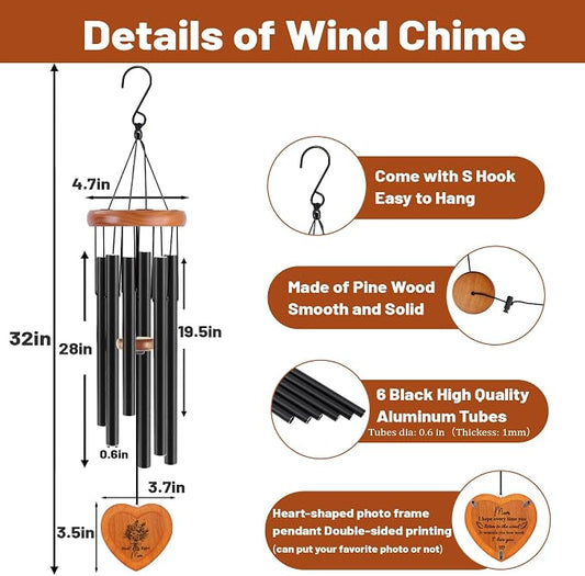 Gifts for Mom from Daughter Son,Mom Wind Chimes, Best Mom Ever Gift for Mama Mother in Law，32"