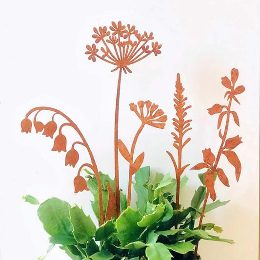 Metal Flowers Garden Stakes | 5Pcs，Easy to use, no maintenance required