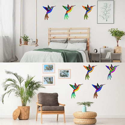 Metal Hummingbird Wall Decor, Colorful Outdoor & Indoor Humming Bird yard wall art Decoration. Ideal for Patio, Fence, Garden, Living Room & Balcony Decor- Hanging Ornaments to Elevate Your Space
