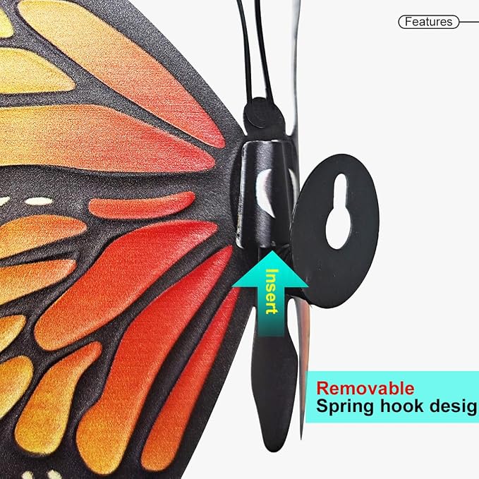 EOORAU Metal Butterfly Wall Decor - 3 Pack Lifelike Butterflies Wall Art Sculpture Hanging Decorations for Indoor or Outdoor, Yard Patio Fence Garden Decoration