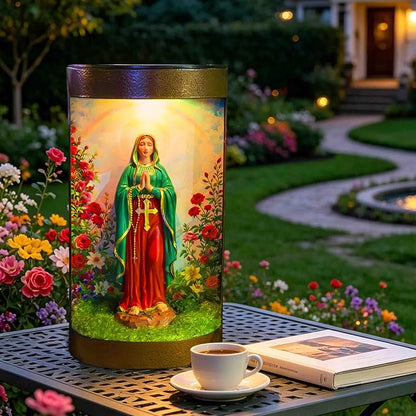Virgin Mary Statue Solar Landscape Light,Color-Changing LED,Color-Changing LED Light, Waterproof,Outdoor Garden Decoration,Automatic Light-Sensing Design