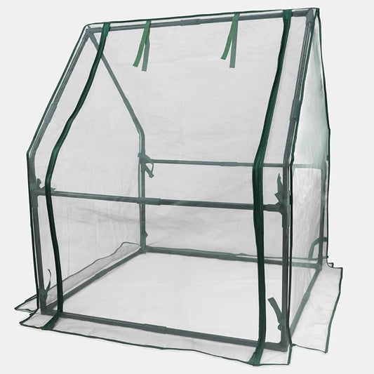 Gardzen Mini Greenhouse with Zipper Mesh Cover, Steel Frame Portable Outdoor Greenhouse, Enhanced Ventilation, Ideal for Spring, Summer & Fall 36.2"(L) x36.2(W) x42.5(H)