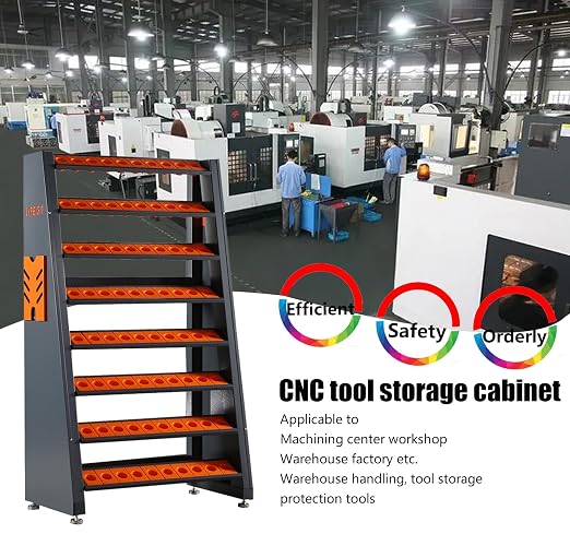 CAT/BT40 Large Capacity CNC Tool Storage Cabinet, CNC Tool Holder Vertical Drawer Cabinet for Warehouse Workshop Factory Garage Machining Centers