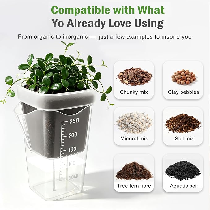 30 Pack 2.5" Small Self Watering Pots for Indoor Plants with 30 Plant Label Mini Clear Plastic Planters with Water Level and Drainage Holes for Propagation, Succulents, and African Violet