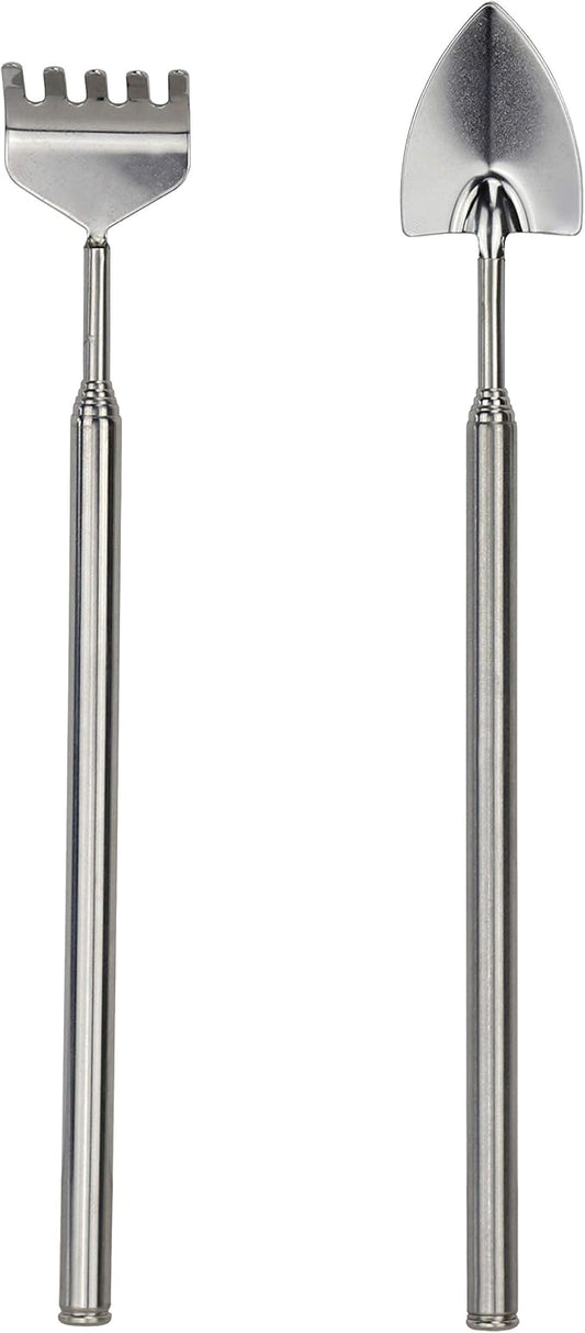 Esschert Design GT163 Telescoping Terrarium Rake and Trowel Tool Set, Stainless-Steel