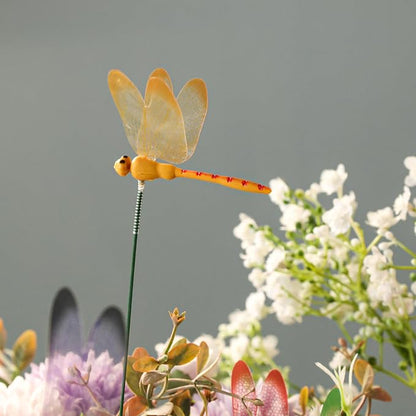 VGOODALL 24 PCS Dragonfly Garden Stakes, Plastic Garden Decorations | 4 Colors Dragonfly Ornaments for Indoor, Outdoor Yard