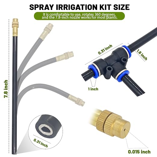 Thiswing 360° Adjustable Drip Irrigation System - 200 FT Garden Watering Kit with 40 Nozzles, 5/16" Flexible Tubing, Raised Bed Sprinkler & Garden Mister for Yard, Lawn, Vegetables, Potted Plants