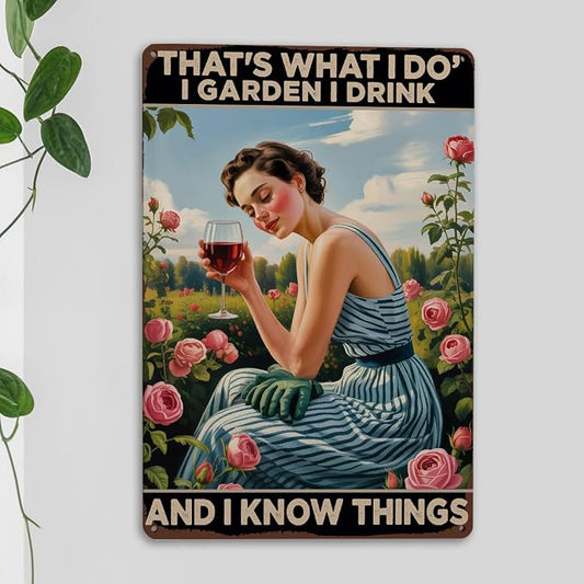 mmiishe Gardening Gifts for Women Gardeners Vintage Garden Metal Signs Plant Signs Green House Decor Wall Art for Home Gardens Greenhouse Living Room Yard Backyard Outdoor Decor Metal Tin Sign