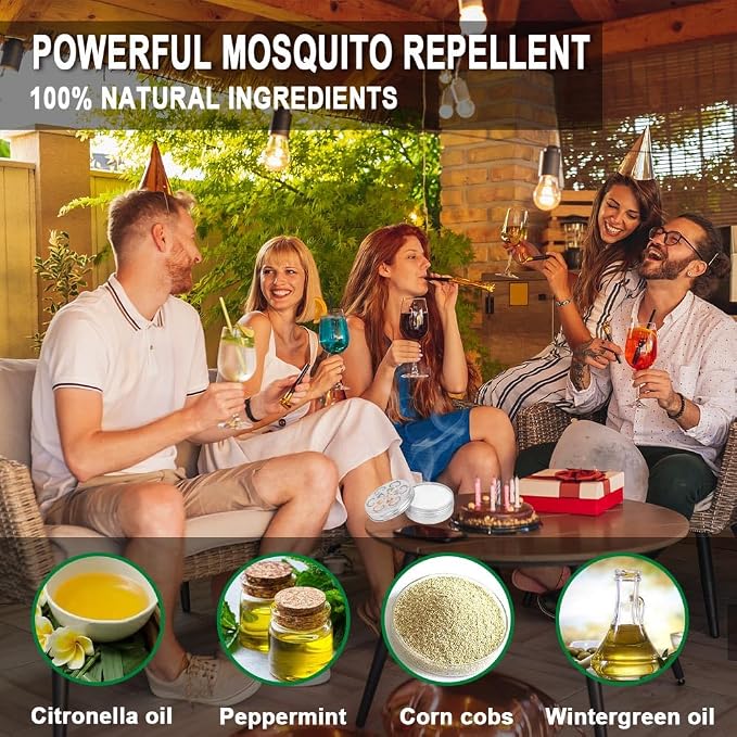 AUDQQM Mosquito Repellent Outdoor Patio, Mosquito Repellant Indoors, Mosquito Repellant for Room/Yard, Camping Mosquito Deterrent, Keep Mosquito Away, Effective for 60 Days-2P