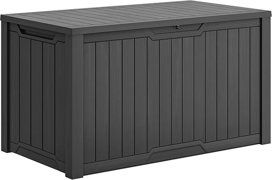 YITAHOME XXL 240 Gallon Large Outdoor Storage Deck Box for Patio Furniture | Outdoor Cushions, Garden Tools and Sports/ Pools Equipment, Weather Resistant Resin, Lockable (Dark Gray)