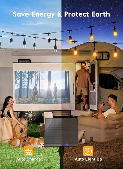 Brightown 55FT Solar String Lights Outdoor Waterproof, Patio Lights with Remote and 16+1 LED Shatterproof Bulbs, Dimmable & Timable, 3 Light Modes, Solar Lights Outdoor for Yard Garden Camping Party