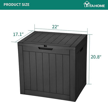 YITAHOME 31 Gallon Outdoor Storage Deck Box | Waterproof Resin Package Delivery and Storage Box with Lockable Lid for Patio Furniture Cushions, Pool Accessories, Garden