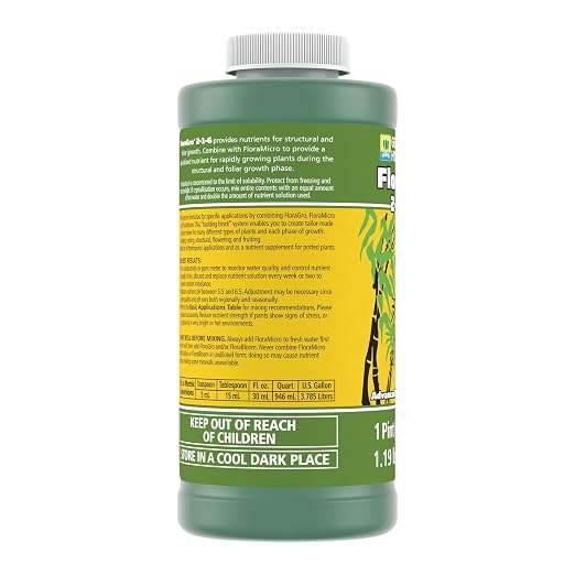 General Hydroponics FloraGro 2-1-6 Plant Food, Part of FloraSeries Advanced Nutrient System for Plants, 16 oz.