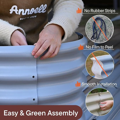 30" Extra Tall Galvanized Raised Garden Bed, 8x2x2.5 ft Metal Planters for Outdoor Plants, Heavy Duty Flower Bed Deep Root for Vegetable, Garden Bed Outdoor Large Planter Box - Sand Beige