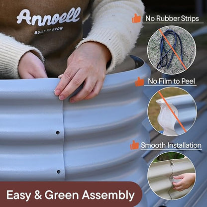 30" Extra Tall Galvanized Raised Garden Bed, 6x2x2.5 ft Metal Planters for Outdoor Plants, Heavy Duty Flower Bed Deep Root for Vegetable, Garden Bed Outdoor Large Planter Box - Moss Green