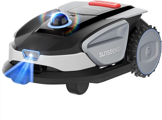 Sunseeker S4 LiDAR Robot Lawn Mower for Up to 0.25 Acre (1000 m²), Vision AI + 360° 3D LiDAR Navigation, Wire-Free Virtual Boundary, Systematic Cutting, 42% Slope, App Control, 60 dB Quiet Mowing