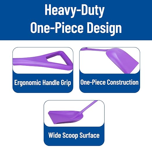 SPARTA Polypropylene Sanitary Shovel, One-Piece Food Handling Scoop, Commercial Kitchen and Bulk Ingredient Transfer Tool, 13.75" x 16.5" Scoop, Purple (Pack of 3)