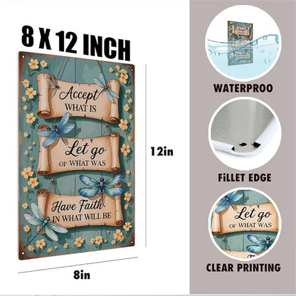 mmiishe Vintage Metal Garden Signs Plant Accessories Dragonfly Gifts for Women Men Friend Gardeners Rustic Metal Art Wall Decor for Home Gate Garden Restaurants Cafes Patio Porch 8x12 Inches