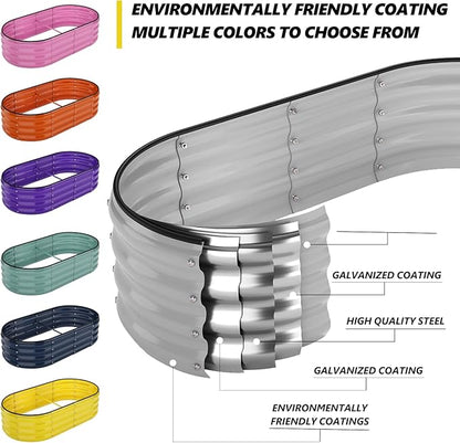 ZFHgarden Galvanized Planter Outdoor Galvanized Metal Planter Round Raised Garden Bed Kit for Gardening Outdoor 1PC Gray 2X2X1FT