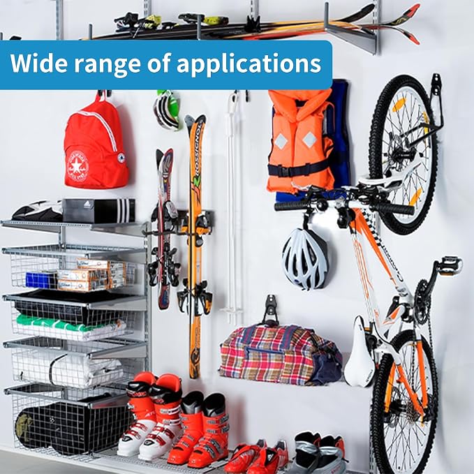GeeWatom Garage Storage Utility Hooks，Garage Garden Tool Organizer，Steel Wall Mount Hooks, Garden Small U Hooks (6 Pack-Black)