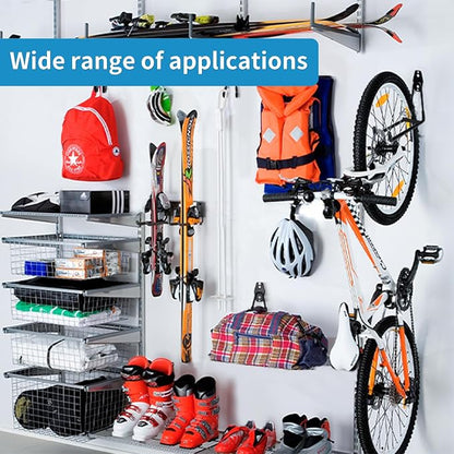 GeeWatom Garage Storage Utility Hooks，Garage Garden Tool Organizer，Steel Wall Mount Hooks, Garden Small U Hooks (6 Pack-Black)