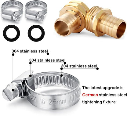 SIGURANTA Garden Hose Repair Connector with Clamps Hose End Repair Kit,3/4" Barb Garden Hose Fittings Male and Female brass garden hose ends (3/4"Barb-4 Set)
