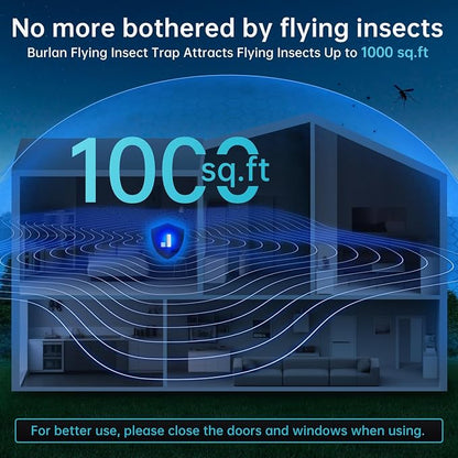 Fruit Fly Traps Indoor for Home: Plug in Mosquito Bug Zapper Gnat Moth Catcher with 9W Night UV Light, 2 Devices 20 Sticky Glue Board Refills for Indoors Flying Insect Trap