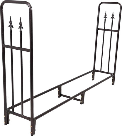 Sunnydaze Indoor/Outdoor 6-Foot Decorative Firewood Log Rack - Powder-Coated Steel Wood and Kindling Holder - Bronze