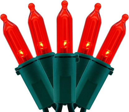 YULETIME 200 Red LED Christmas Lights, 66 ft Green Wire UL String Light | Stay Lit, End-to-End Connectable, UL Certified, Commercial Grade, 1-Strand 200 Lights, 4" Spacing