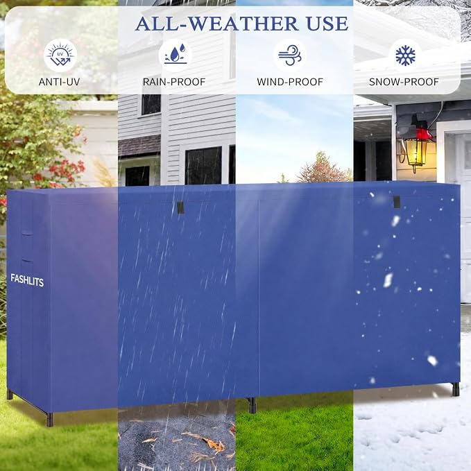 8ft Firewood Rack Cover, Waterproof Heavy Duty 600D Oxford | Storage Wood Rack Cover for Patio, Yard, Indoor and Outdoor Use(Cover Only, Rack Not Included)
