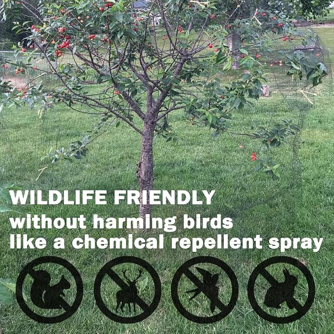 POYEE Bird Netting, 13x33FT Heavy Duty Garden Netting | for Fruit Trees Plants Strawberry Blueberry Bush Protection Anti Birds, Deers, Squirrels and Other Animals