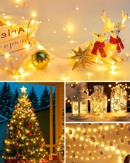 SenLuKit Copper Wire Fairy Lights Waterproof Plug in Christmas String Lights with Remote for Living Bed Room, Backyard, Patio, Garden, Porch, Wedding or Christmas Decorations