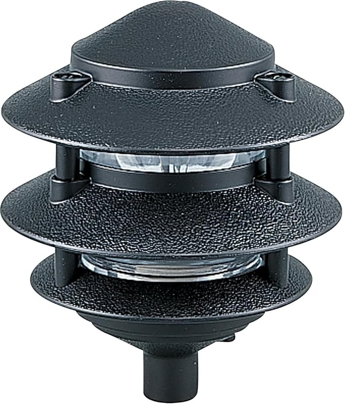 Generation Lighting 9226-12 Single Light Outdoor Path Fixture with Clear Glass, Black, 1-Light, cETL Listed, Safety Rated for Wet Locations - Outdoor Path Light, Aluminum Construction