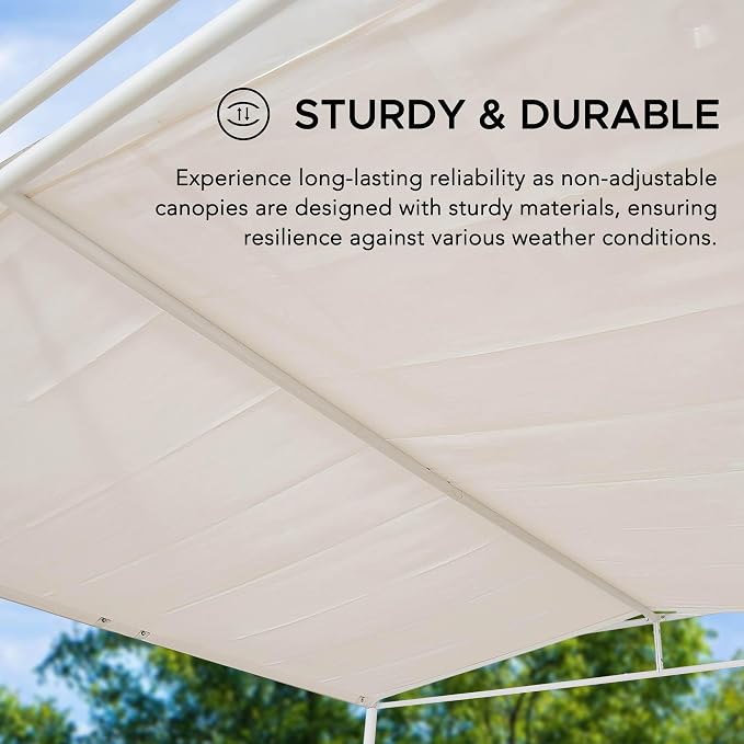 SUNJOY 10' x 10' Outdoor Pergola, Darkeford Metal Pergola with White Sling Fabric Sun Shade Canopy for Outdoor Patio, Garden,Yard, Deck, Entertaining