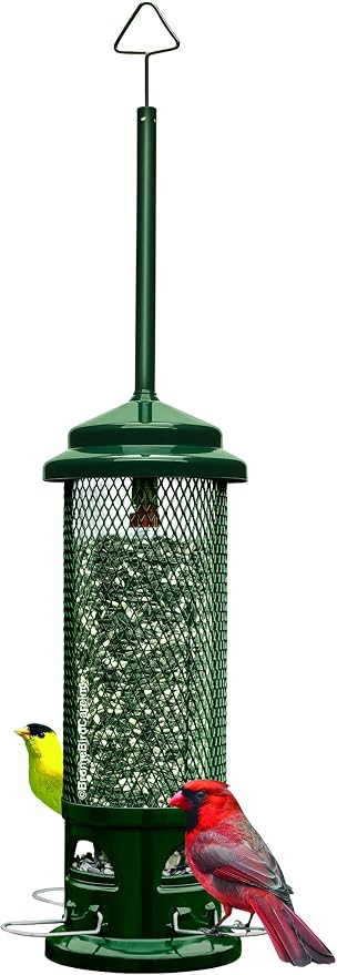 Squirrel Buster Legacy Squirrel-Proof Bird Feeder for Wild Birds – 4 Metal Removable Perches, 2.6 lb Seed Capacity, Chew-Proof Design, Easy to Clean, Green | 2.6 Lb Capacity, 4 Metal Perches and Ports, Weight-Adjustable Squirrel-Proof Shroud, Chew-Proo...