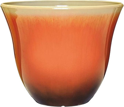 Honeysuckle Resin Planters - Lightweight Indoor & Outdoor Plant Pots - UV-Resistant Plastic Flower Pots - Pot Planters for Flowers & Herbs (13" Tequila Sunrise) | Hand-Painted Finish Plant Pots, Lightweight Indoor Outdoor Planter, UV-Resistant, Great f...