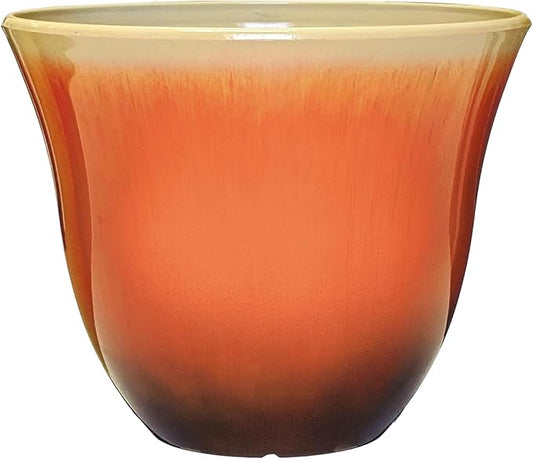 Honeysuckle Resin Planters - Lightweight Indoor & Outdoor Plant Pots - UV-Resistant Plastic Flower Pots - Pot Planters for Flowers & Herbs (13" Tequila Sunrise) | Hand-Painted Finish Plant Pots, Lightweight Indoor Outdoor Planter, UV-Resistant, Great f...