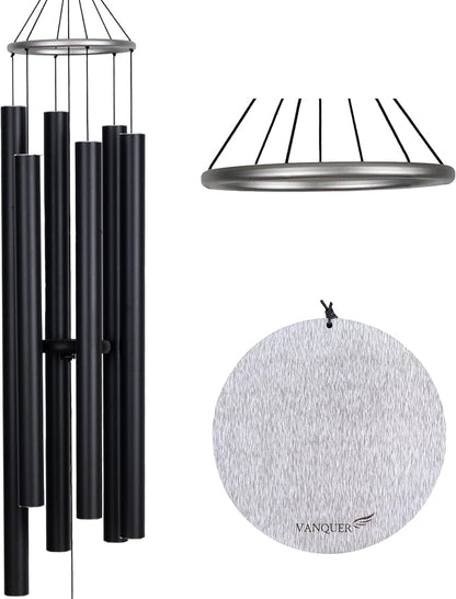 Extra Large Wind Chimes for Outside Deep Tone - 58'' Wind Chimes Outdoor Clearance, Deep Tone Chimes, Windchimes Outdoors, Memorial Wind Spinner, Sympathy Gift, Home Décor (Black)