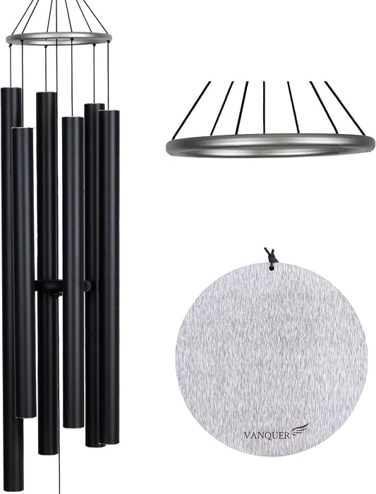 Extra Large Wind Chimes for Outside Deep Tone - 58'' Wind Chimes Outdoor Clearance, Deep Tone Chimes, Windchimes Outdoors, Memorial Wind Spinner, Sympathy Gift, Home Décor (Black)