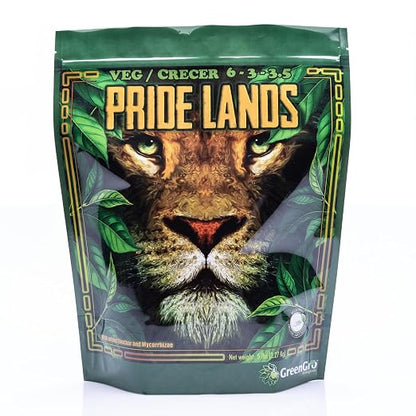 GreenGro Pride Lands Veg 6-3-3.5 | Organic Dry Top Dress Fertilizer | Microbes + Biochar + Mycorrhizae + Amendments | Vegetative Stage Plant Food | Bigger Yields | Indoor & Outdoor | 5 lb