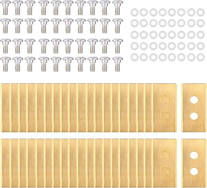 40pcs Gold-Tone Replacement Blades, Stainless Steel Replacement Robotic Lawnmower Blades with Washers and Screws for Mammotion 2 AWD Luba & Yuka All Series Robot Lawn Mowers (Style 1)