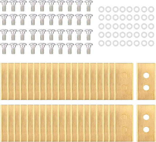 40pcs Gold-Tone Replacement Blades, Stainless Steel Replacement Robotic Lawnmower Blades with Washers and Screws for Mammotion 2 AWD Luba & Yuka All Series Robot Lawn Mowers (Style 1)