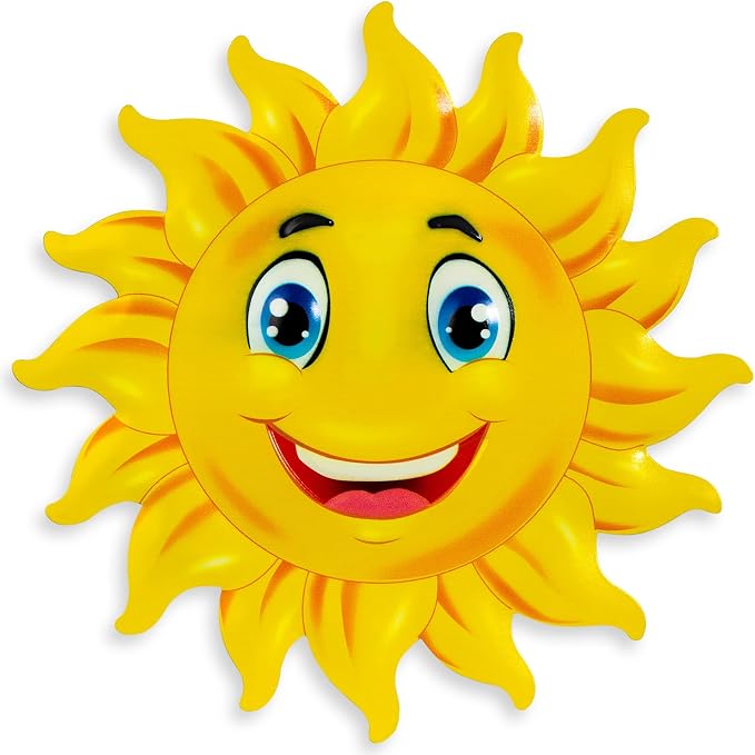 Metal Sun Wall Decor, 13Inches Sun Outdoor Wall Art for Garden Yard Room Kitchen Patio Fence Decorations