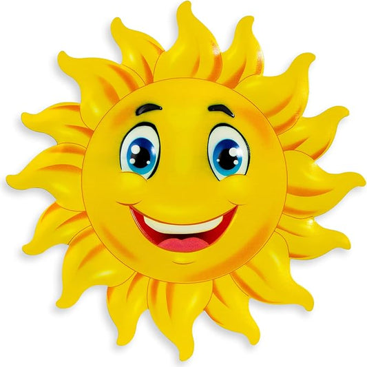 Metal Sun Wall Decor, 13Inches Sun Outdoor Wall Art for Garden Yard Room Kitchen Patio Fence Decorations